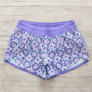 Lululemon Run Breeze By Short in Twiggy Printed Power Purple size 8